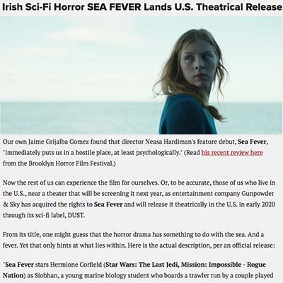 Irish Sci-Fi Horror SEA FEVER Lands U.S. Theatrical Release